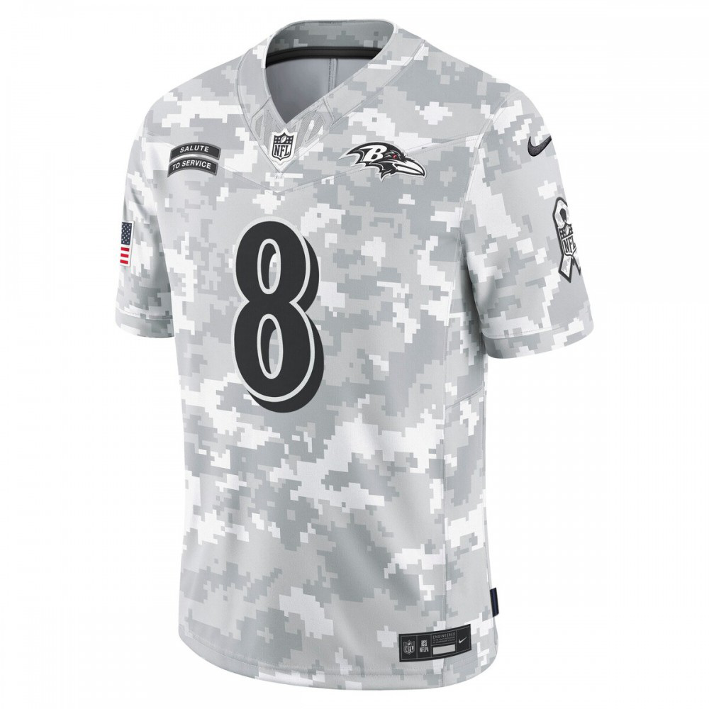 Lamar Jackson Baltimore Ravens Nike 2024 Salute to Service Limited Jersey - Arctic Camo-GridironStore